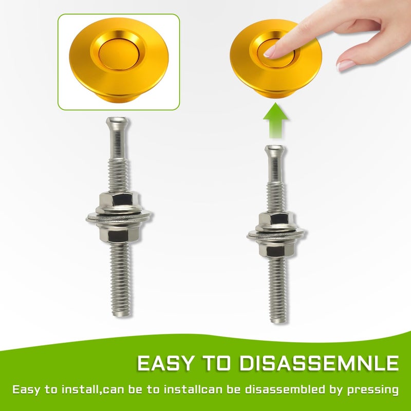 EPLZON Diameter 1.25 inch Quick Release Latch Bumper Bumper Hood License Plate Lock Clip Kit Universal Aluminum Engine Hood Pin(Pack of 2pcs,Gold) - Image 3